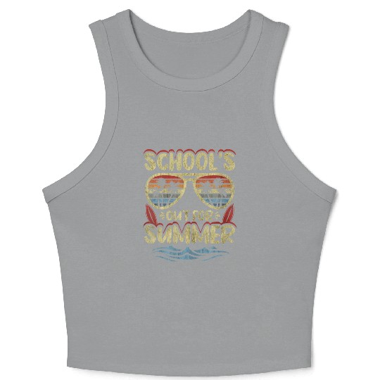 Last Day Of School Schools Out For Summer Teacher Crop Tank Top