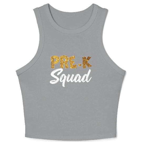 Team Pre K Teacher Back To School s Top Crop Tank Top