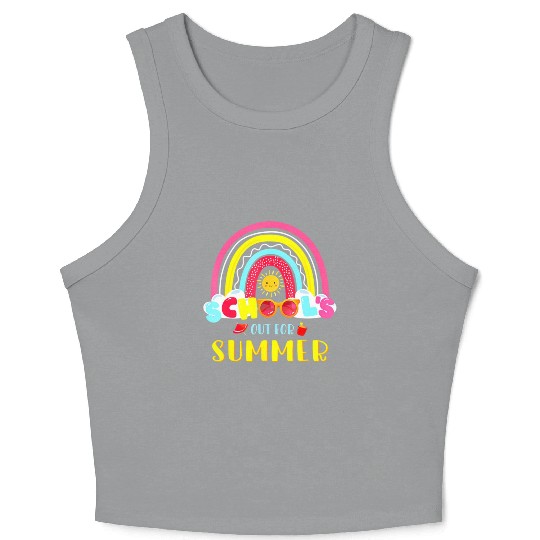 Last Day Of School Schools Out For Summer Teacher Crop Tank Top