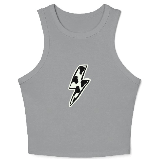 Cow print lightning bolt Crop Tank Top
