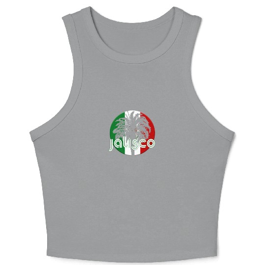 Jalisco Mexico Flag Native Palm Tree Mexican Crop Tank Top