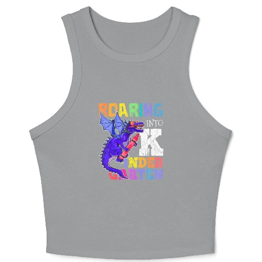 Roaring into Kindergarten Dragon Back to School Gi Crop Tank Top