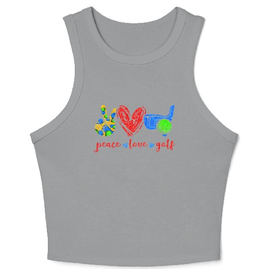 Peace Love Golf Cute Golf Lovers Crop Tank Top