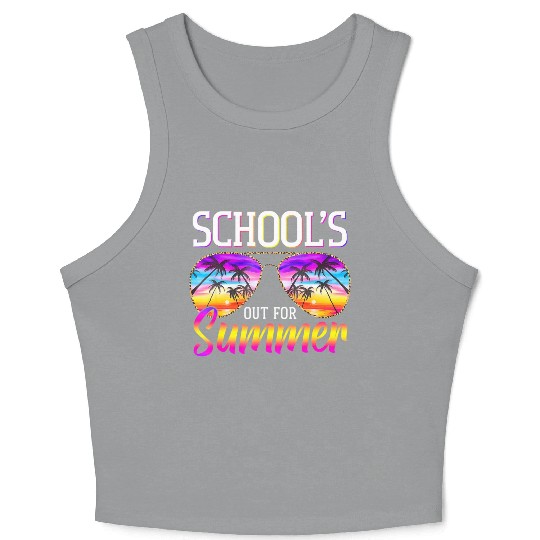 Last Day Of School Schools Out For Summer Teacher Crop Tank Top