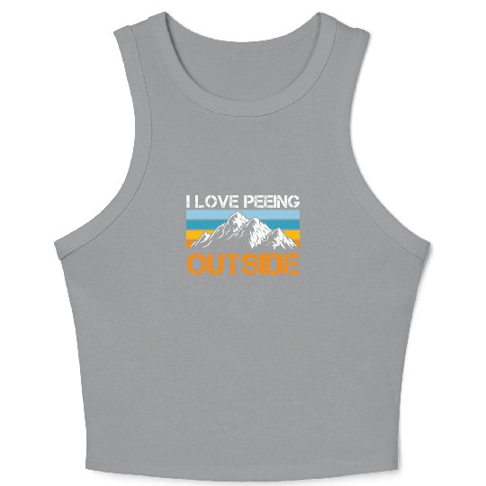 Mountaineer funny Peeing outside Nature boy Crop Tank Top