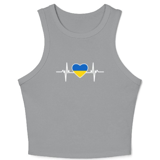 Ukraine Ukraine Flag Heart Beat Ukraine Crop Tank Top