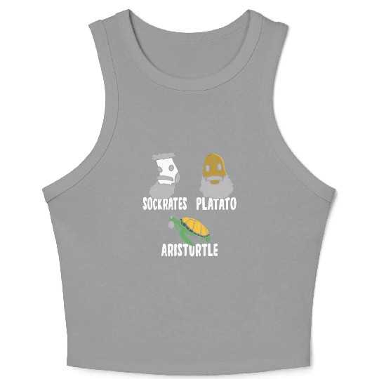Philosophy Socrates Plato Aristotle Meme For Philo Crop Tank Top