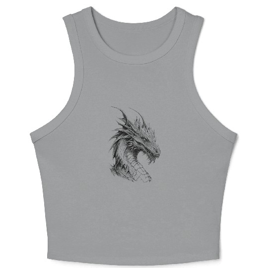 Mythical Dragon. An Epic Grayscale Legend. Crop Tank Top
