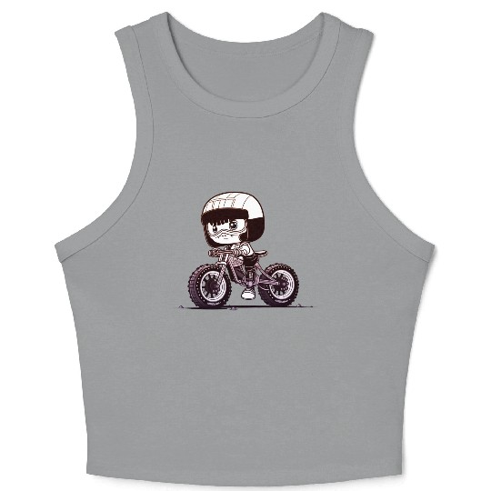 Biker Cycling Funny Cyclist Tint Colorful Crop Tank Top
