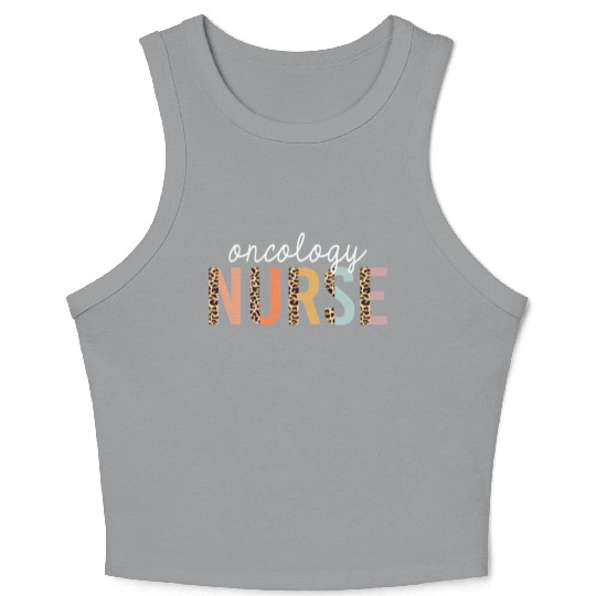 Oncology Nurse Leopard Print Nursing School Crop Tank Top