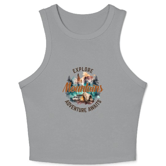 Camping Gear, Adventure Time Crop Tank Top, Hiking Crop Tank Top