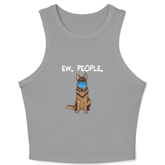 German Shepherd Ew People Dog Wearing Face Crop Tank Top