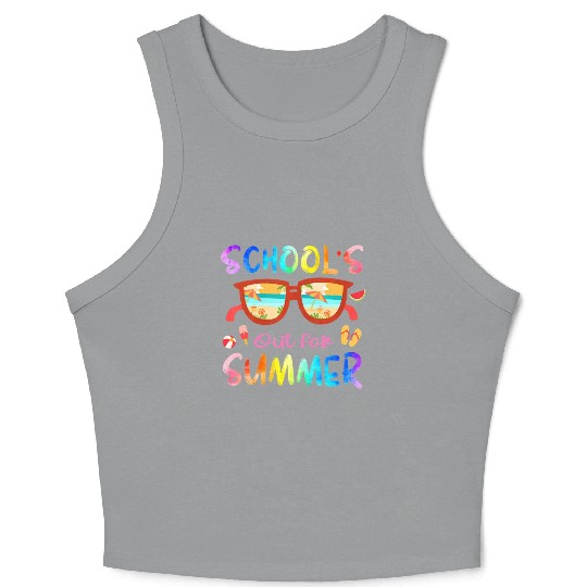 Schools Out For Summer Last Day Of School Teacher Crop Tank Top