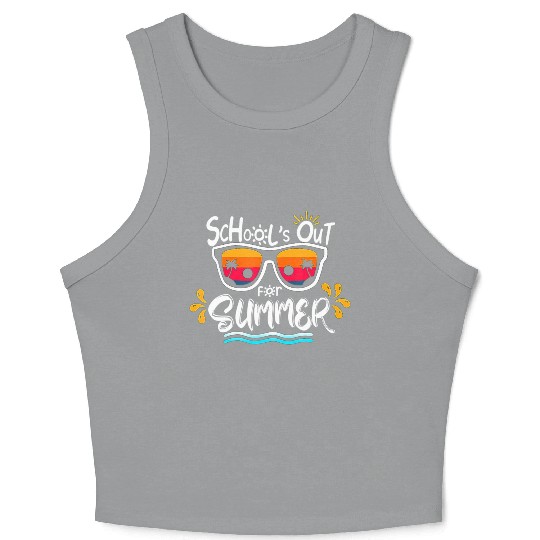 Schools Out For Summer Last Day Of School Teacher Crop Tank Top