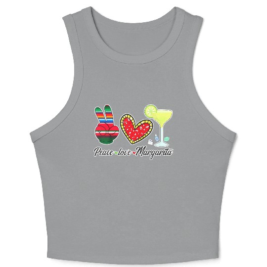 Peace Love Margarita for Plus Size Crop Tank Top