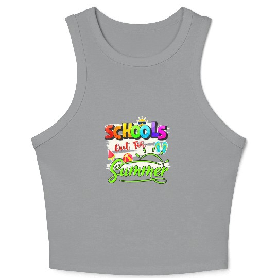Schools Out For Summer Lover Funny Teacher Student Crop Tank Top