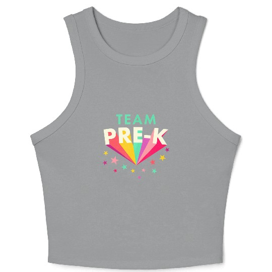 Team Pre K Teacher Back To School Crop Tank Top