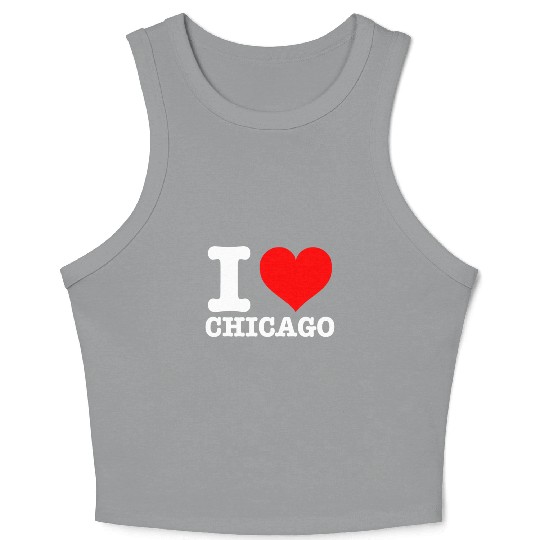 Chicago - I Heart Chicago - I Love Chicago Crop Tank Top