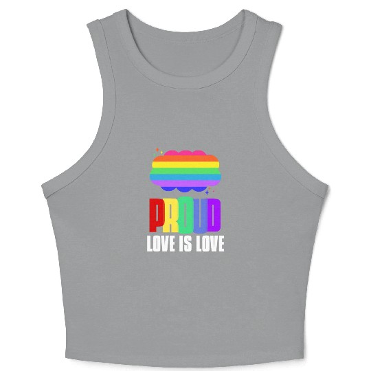 Proud LGBT Crop Tank Top Love is Love Crop Tank Top Rainbow Flag