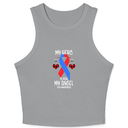 Chd Awareness Remembrance Hero Is Now My Angel Crop Tank Top