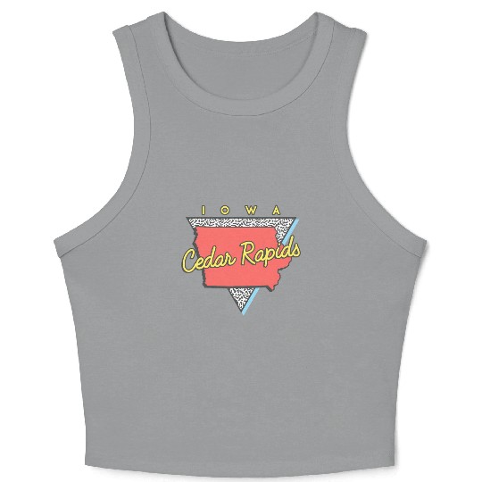 Cedar Rapids Iowa Triangle Ia City Crop Tank Top