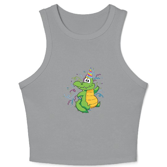 Alligator Party Reptile Animal Crocodile Crop Tank Top