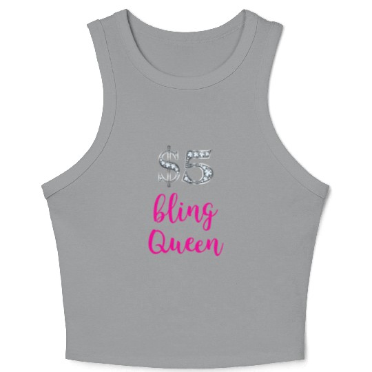 5 Bling Queen Jewelry Consultant Event Pop Up Crop Tank Top