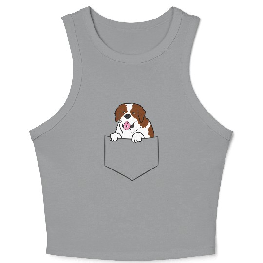 Saint Bernard In Pocket Dog In A Pocket Saint Crop Tank Top