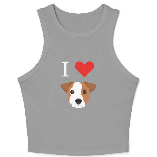 I Love My Jack Russell Dog Crop Tank Top