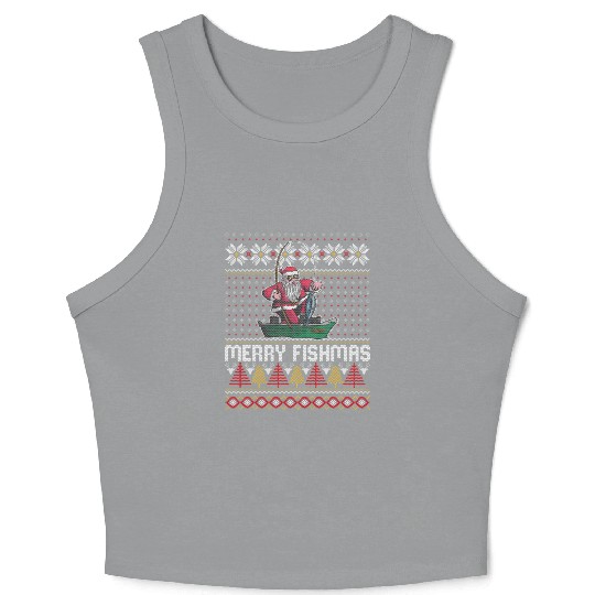 Merry Fishmas Ugly Crop Tank Top