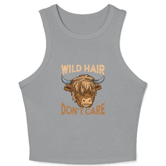 Highland Cow Cattle Scottish Farmer Crop Tank Top