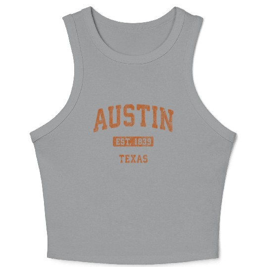 Austin Texas Tx Athletic Sports Crop Tank Top