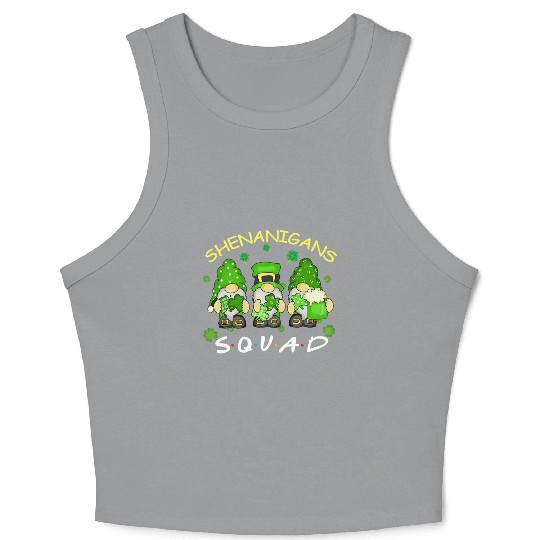 St Patrick'S Day Shenanigans Squad Three Gnomes Crop Tank Top
