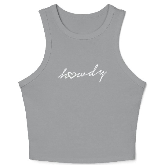 Howdy Heart Cursive Crop Tank Top