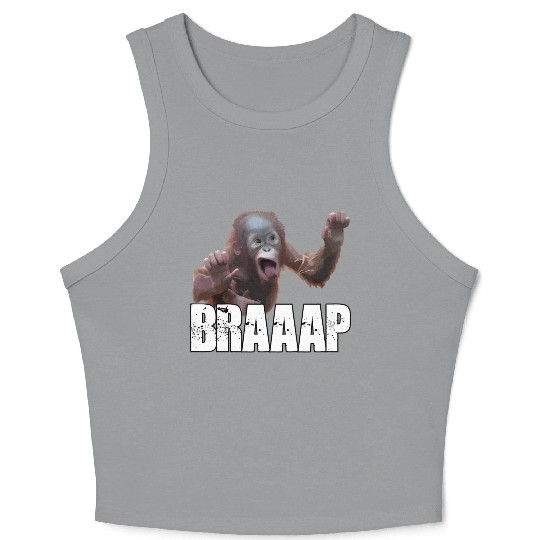 Braaap Monkey Face Riding A Motocross Crop Tank Top