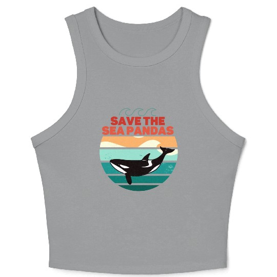 Rescue Killer Whale Orcas Save The Sea Pandas Crop Tank Top