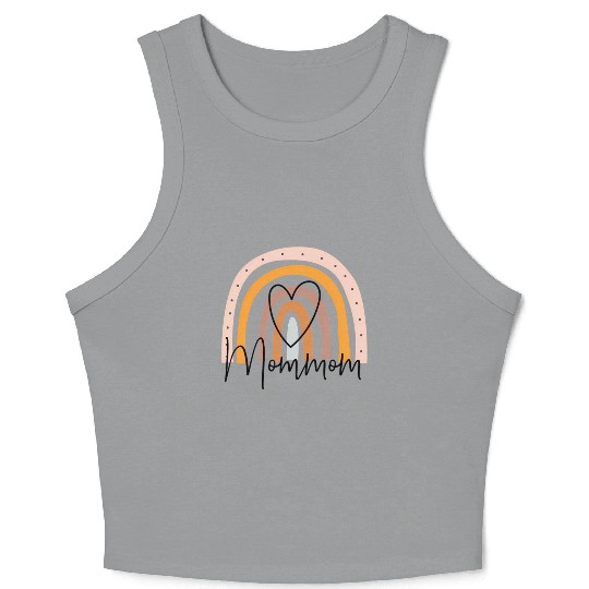 Mommom Rainbow Heart Grandma Mother'S Day Crop Tank Top