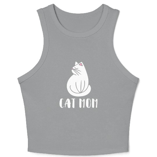 Cat Mom Kitty Cats Moms Crazy Cat Lady Crop Tank Top