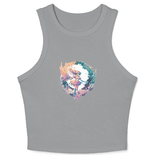 Watercolor Fairy Fairycore Grunge Pastel Goth Aest Crop Tank Top