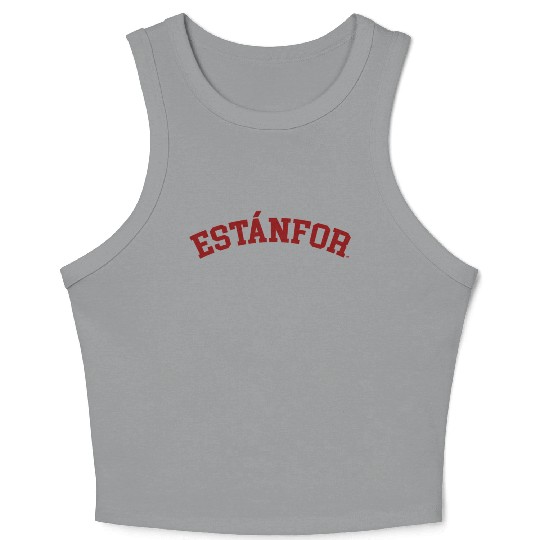 Estanfor White Grey Crop Tank Top