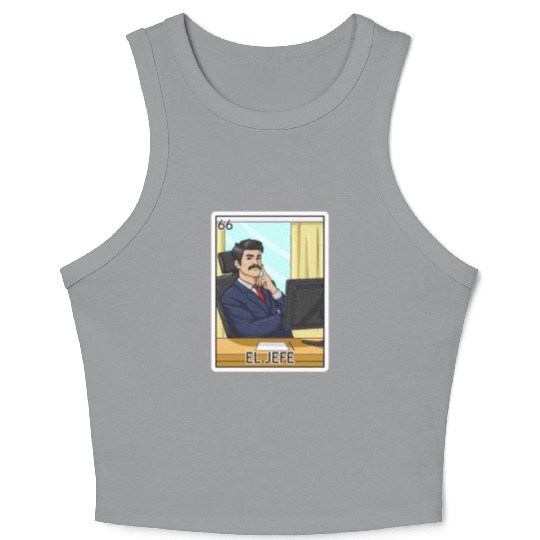 El Jefe The Boss Card Mecan Lottery The Chief Crop Tank Top
