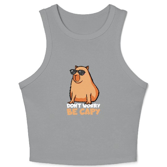 Don'T Worry Be Capy Capybara Crop Tank Top