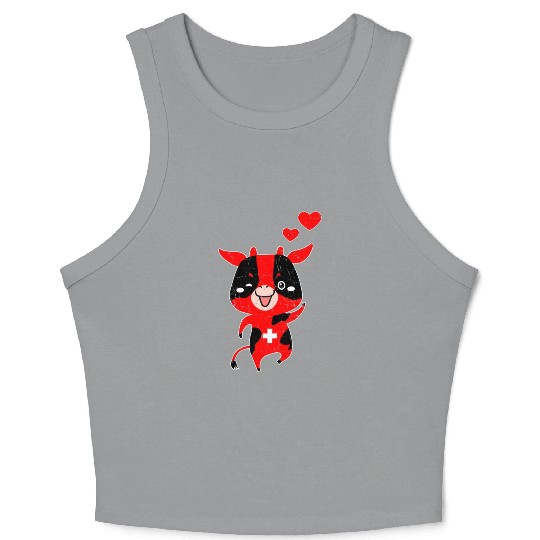 Switzerland Swiss Cow Crop Tank Top