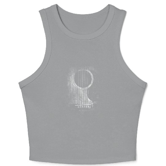 Acoustic Guitar Six String Rock Roll Crop Tank Top