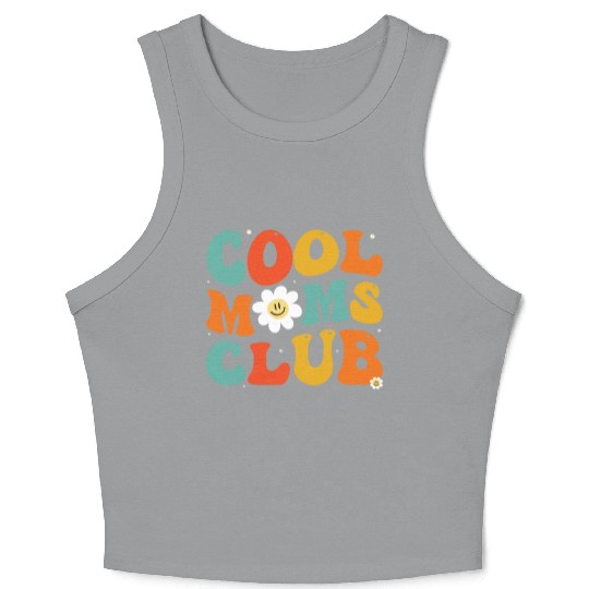 Cool Moms Club Groovy Hippie Theme Mother Day Crop Tank Top