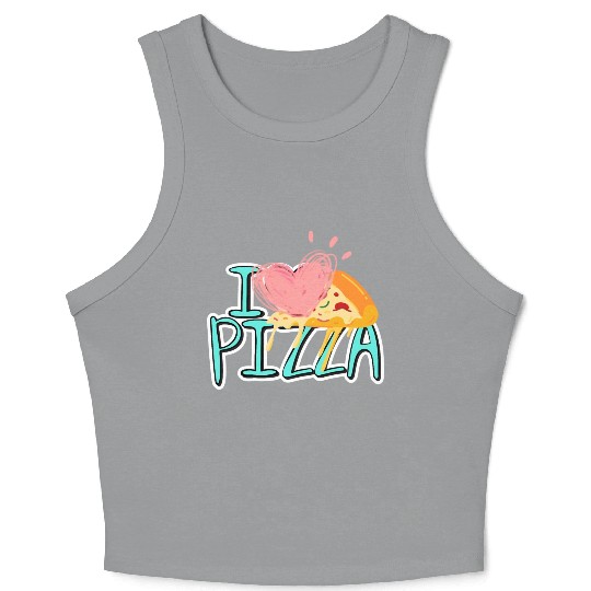 i love pizza Crop Tank Top