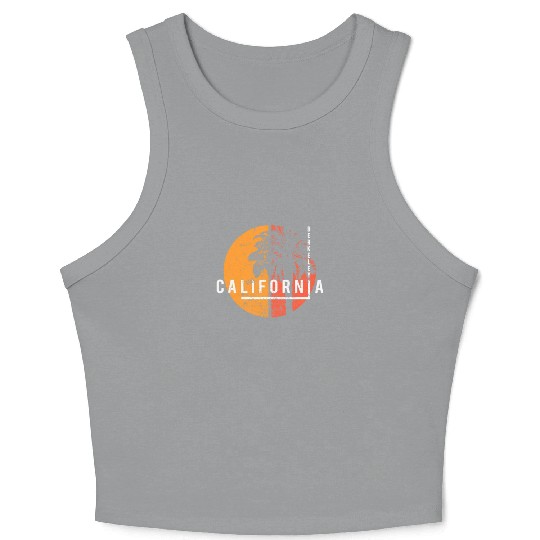 Berkeley California Cool Palm Tree Native Crop Tank Top