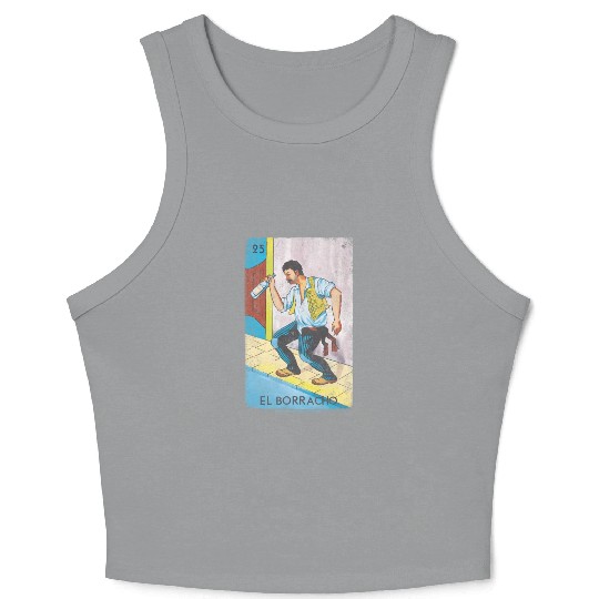 Loteria El Borracho Colorful Tarot Card Crop Tank Top
