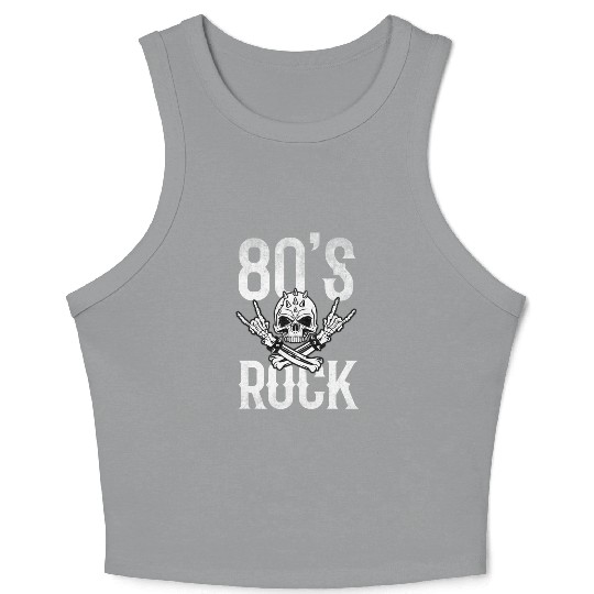80S Rock And Roll Distressed Music Guitar Band Crop Tank Top