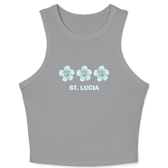 St Lucia Tropical Hibiscus Flower Crop Tank Top